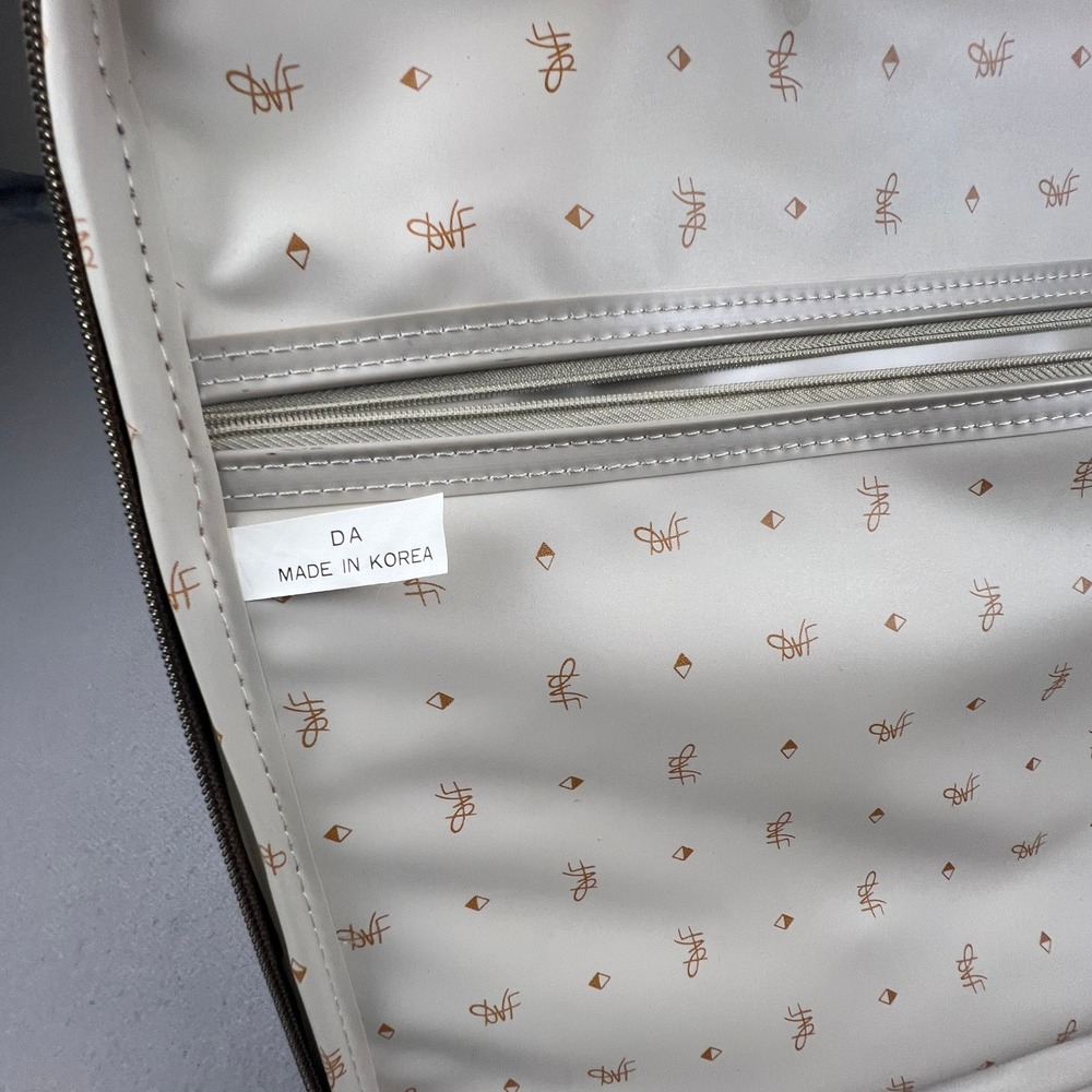 VTG DVF Diane von Furstenberg Suitcase Unisex Large Brown Paisley Carry On Bag - Picture 8 of 16